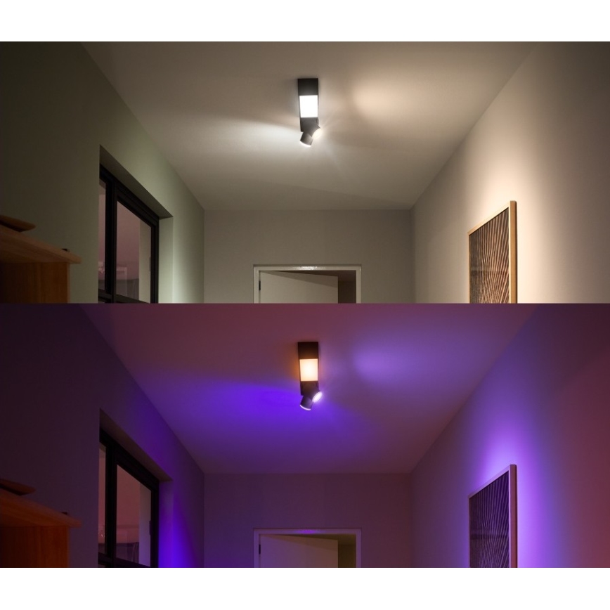 Philips - Luminária de embutir LED RGBW regulável Hue CENTRIS LED/11W/230V + 2xGU10/5,7W