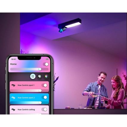 Philips - Luminária de embutir LED RGBW regulável Hue CENTRIS LED/11W/230V + 2xGU10/5,7W