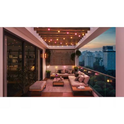 Philips - Hue FESTAVIA cordão de luzes exterior LED RGBW regulável, 20xLED, 14 m, IP65