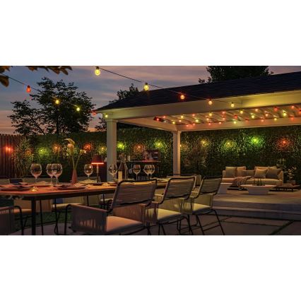 Philips - Hue FESTAVIA cordão de luzes exterior LED RGBW regulável, 20xLED, 14 m, IP65