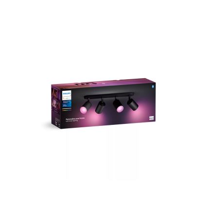 Philips - Luminária de embutir LED RGBW regulável Hue FUGATO 4xGU10/4,2W/230V 2000-6500K preta