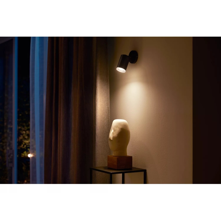 Philips - Luminária de embutir LED RGBW regulável Hue FUGATO 1xGU10/4,2W/230V 2000-6500K preta