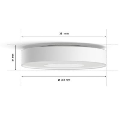 Philips - Luminária de teto LED RGB regulável Hue INFUSE LED/33,5W/230V 2000-6500K diâmetro 381 mm branco