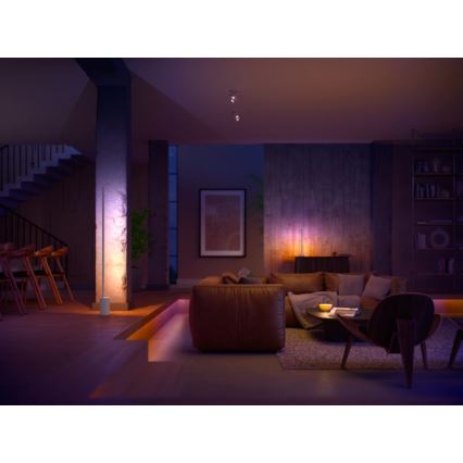 Philips - Lâmpada de pé regulável LED RGBW Hue SIGNE LED/29W/230V 2000-6500K branca
