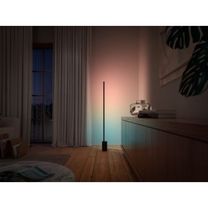Philips - Lâmpada de pé regulável LED RGBW Hue SIGNE LED/29W/230V 2000-6500K preta