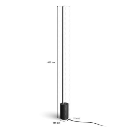 Philips - Lâmpada de pé regulável LED RGBW Hue SIGNE LED/29W/230V 2000-6500K preta