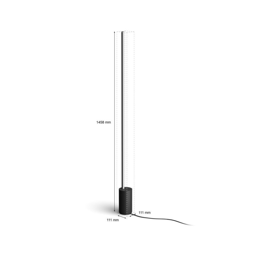 Philips - Lâmpada de pé regulável LED RGBW Hue SIGNE LED/29W/230V 2000-6500K preta
