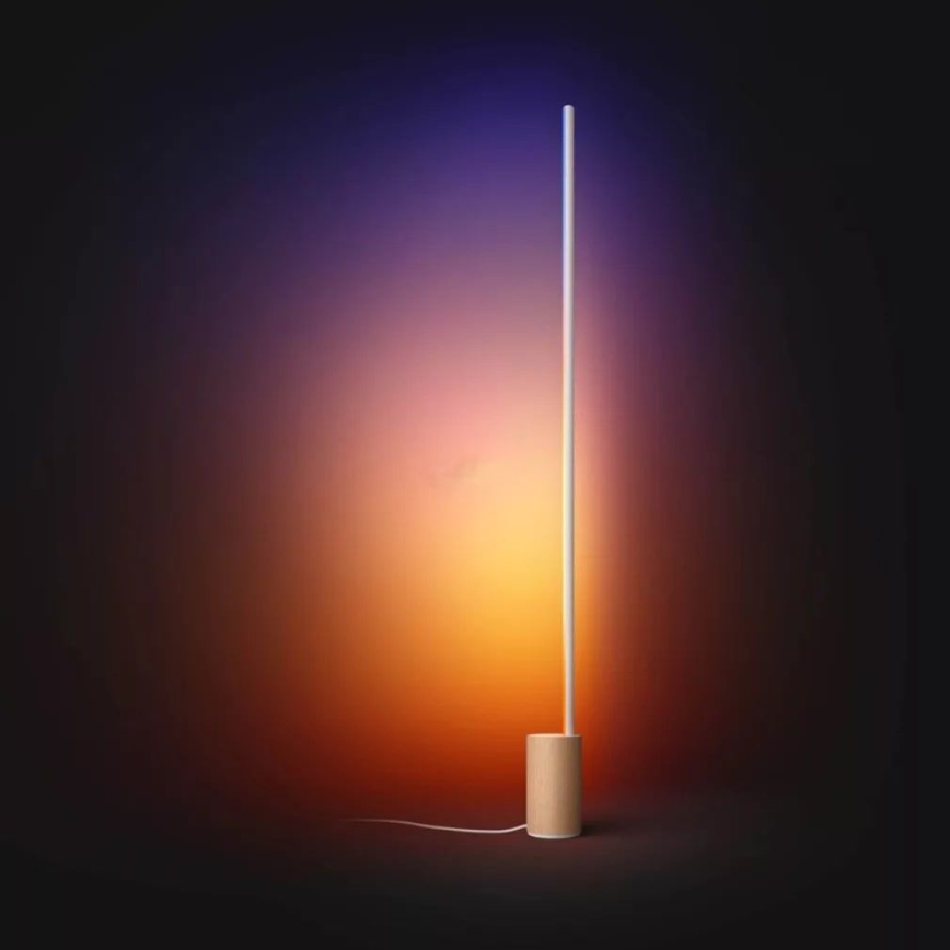 Philips - Lâmpada de pé regulável LED RGBW Hue SIGNE LED/29W/230V 2000-6500K bege