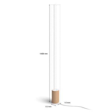 Philips - Lâmpada de pé regulável LED RGBW Hue SIGNE LED/29W/230V 2000-6500K bege