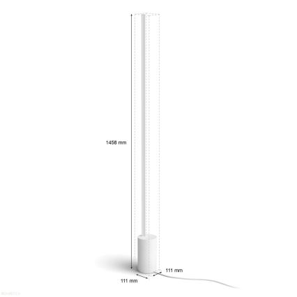 Philips - Lâmpada de pé regulável LED RGBW Hue SIGNE LED/29W/230V 2000-6500K branca
