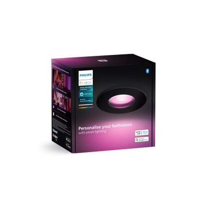 Philips - Luminária embutida para banheiro LED RGBW dimável Hue XAMENTO 1xGU10/4,2W/230V 2000-6500K IP44