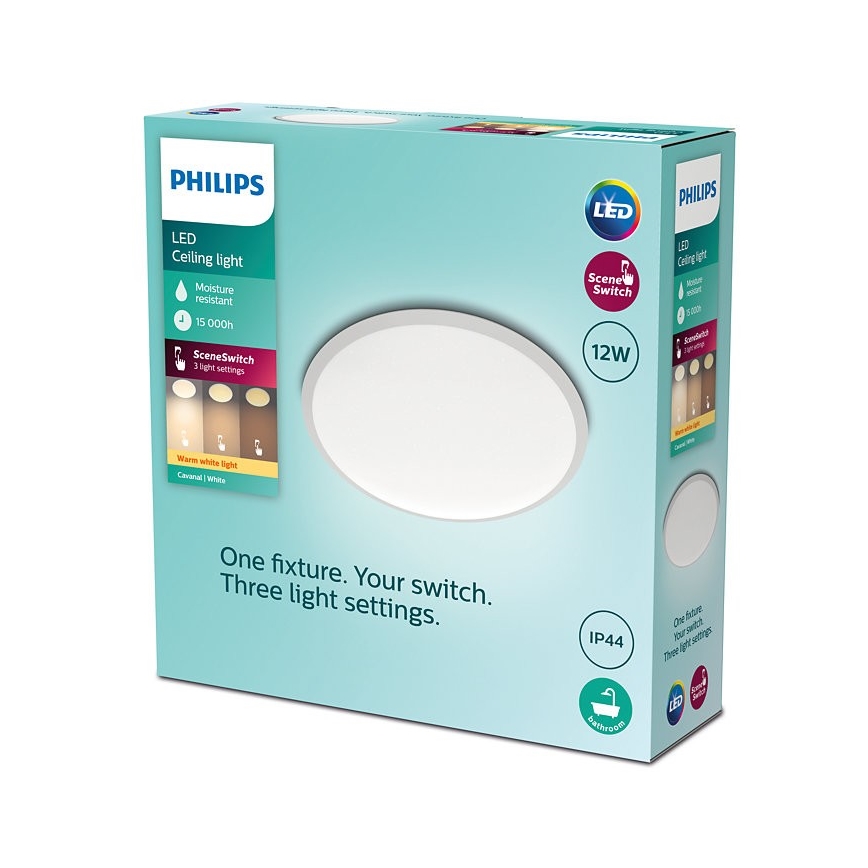 Philips - Iluminação de teto de casa de banho LED com regulação SCENE SWITCH LED/12W/230V IP44