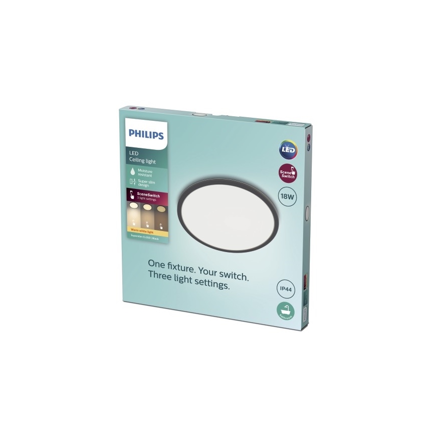 Philips - Iluminação de teto de casa de banho LED com regulação SCENE SWITCH LED/18W/230V IP44 2700K