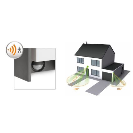 Philips - Iluminação de parede exterior com sensor BRIDGE 1xE27/15W/230V IP44