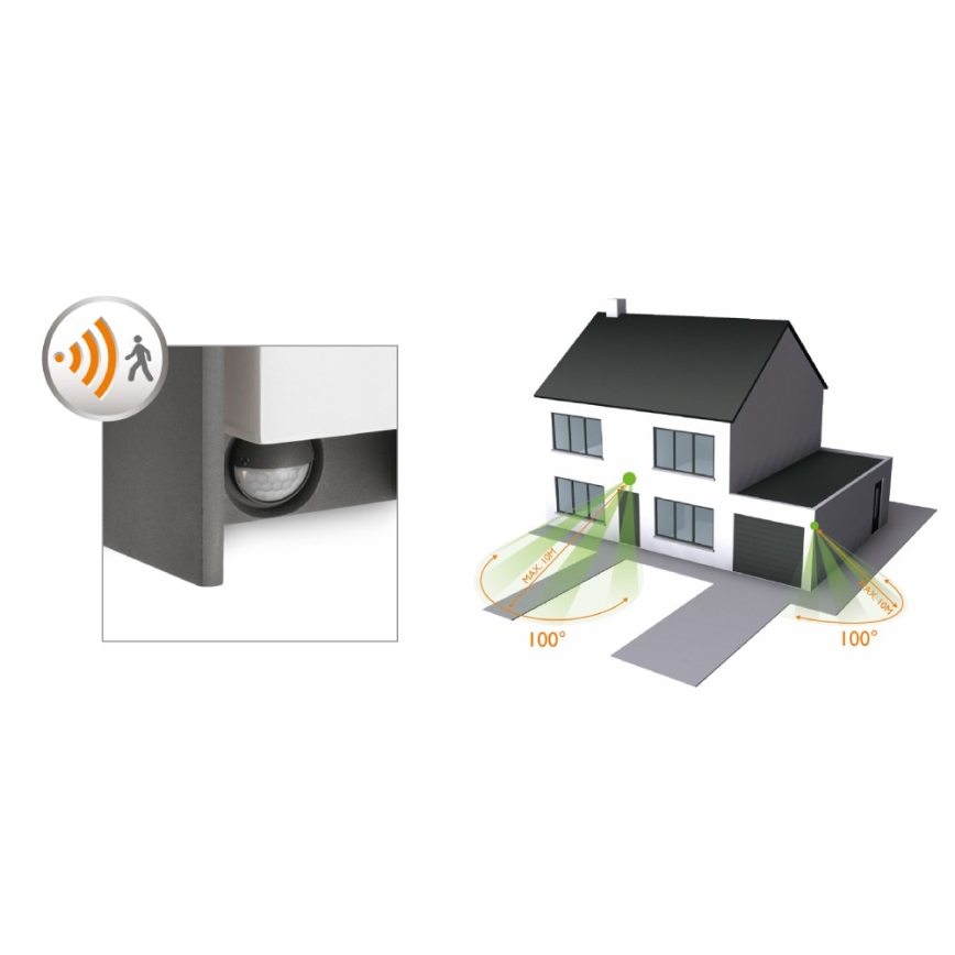 Philips - Iluminação de parede exterior com sensor BRIDGE 1xE27/15W/230V IP44