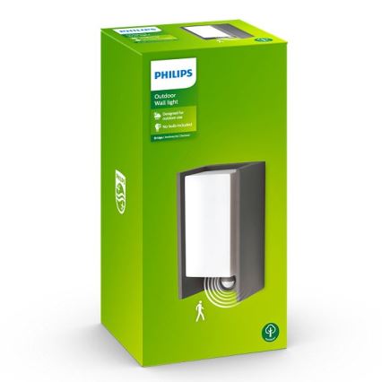 Philips - Iluminação de parede exterior com sensor BRIDGE 1xE27/15W/230V IP44