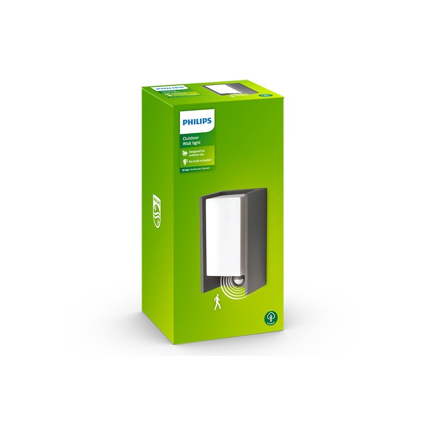 Philips - Iluminação de parede exterior com sensor BRIDGE 1xE27/15W/230V IP44