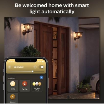Philips - Iluminação de parede exterior com regulação Hue INARA 1xE27/7W/230V Wi-Fi IP44