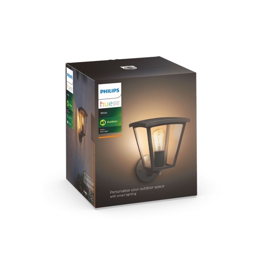 Philips - Iluminação de parede exterior com regulação Hue INARA 1xE27/7W/230V Wi-Fi IP44