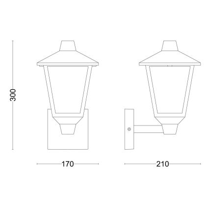 Philips - Iluminação de parede exterior KINNO 1xE27/25W/230V IP44