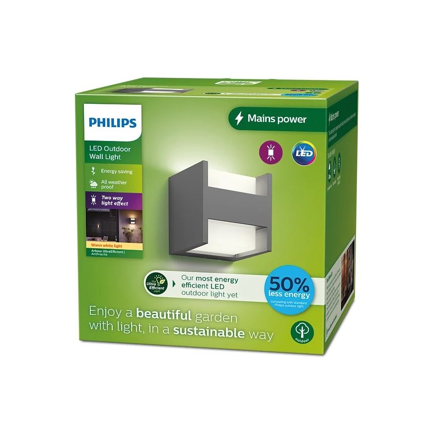 Philips - Iluminação de parede exterior LED ARBOUR LED/3,8W/230V 2700K IP44