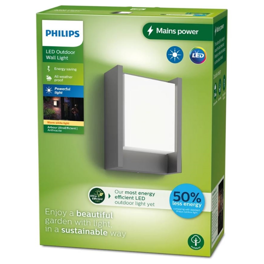 Philips - Iluminação de parede exterior LED ARBOUR LED/3,8W/230V 2700K IP44