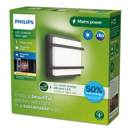 Philips - Iluminação de parede exterior LED PETRONIA LED/3,8W/230V IP44