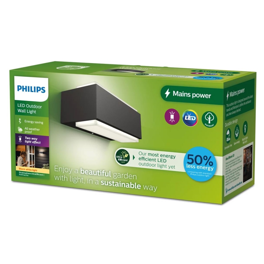 Philips - Iluminação de parede exterior LED STRATOSPHERE LED/3,8W/230V 2700K IP44