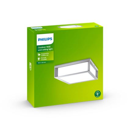 Philips - Iluminação de teto exterior SKIES 2xE27/14W/230V IP44 cinzenta