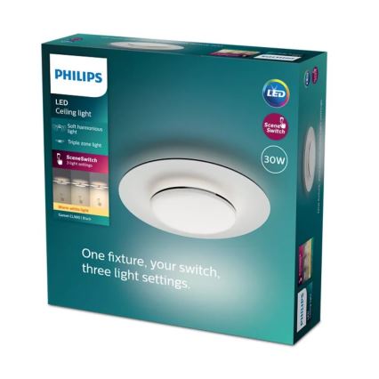 Philips- Iluminação de teto LED com regulação SCENE SWITCH LED/30W/230V 2700K preto