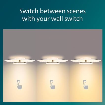 Philips- Iluminação de teto LED com regulação SCENE SWITCH LED/40W/230V 2700K prateado