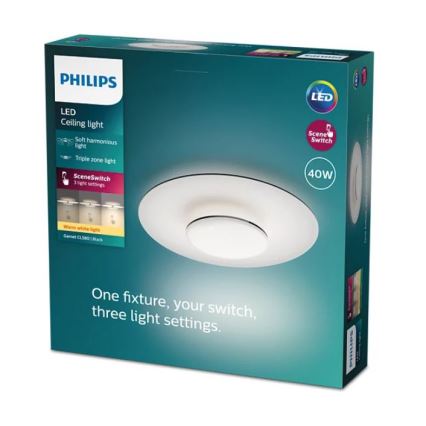 Philips- Iluminação de teto LED com regulação SCENE SWITCH LED/40W/230V 2700K preto