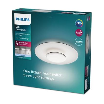 Philips- Iluminação de teto LED com regulação SCENE SWITCH LED/40W/230V 4000K preto