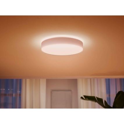 Philips - Iluminação de teto LED com regulação Hue LED/33,5W/230V 2200-6500K diâmetro 425 mm branco + controlo remoto