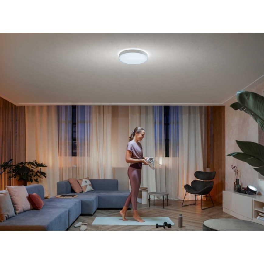 Philips - Iluminação de teto LED com regulação Hue LED/33,5W/230V 2200-6500K diâmetro 425 mm branco + controlo remoto