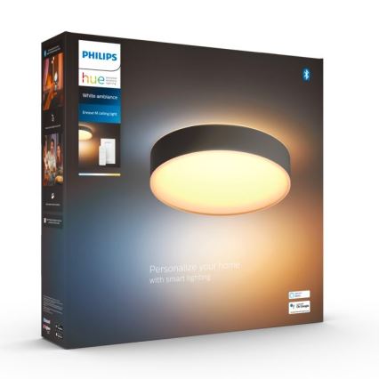 Philips - Iluminação de teto LED com regulação Hue LED/19,2W/230V 2200-6500K diâmetro 381 mm preto + controlo remoto