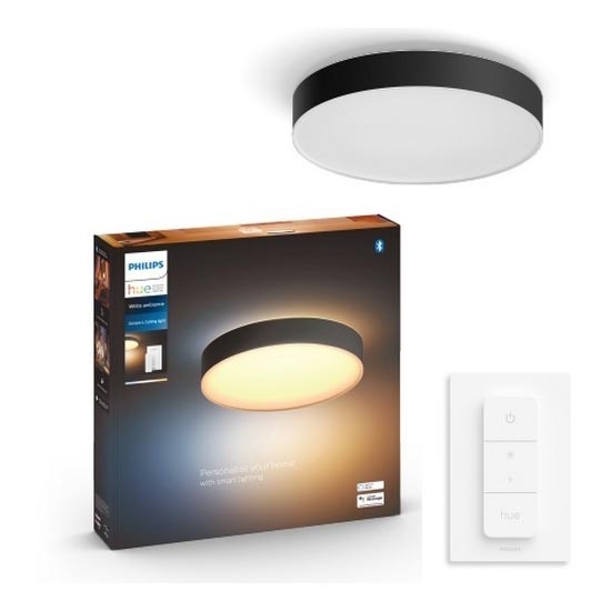 Philips - Iluminação de teto LED com regulação Hue LED/33,5W/230V 2200-6500K diâmetro 425 mm preto + controlo remoto