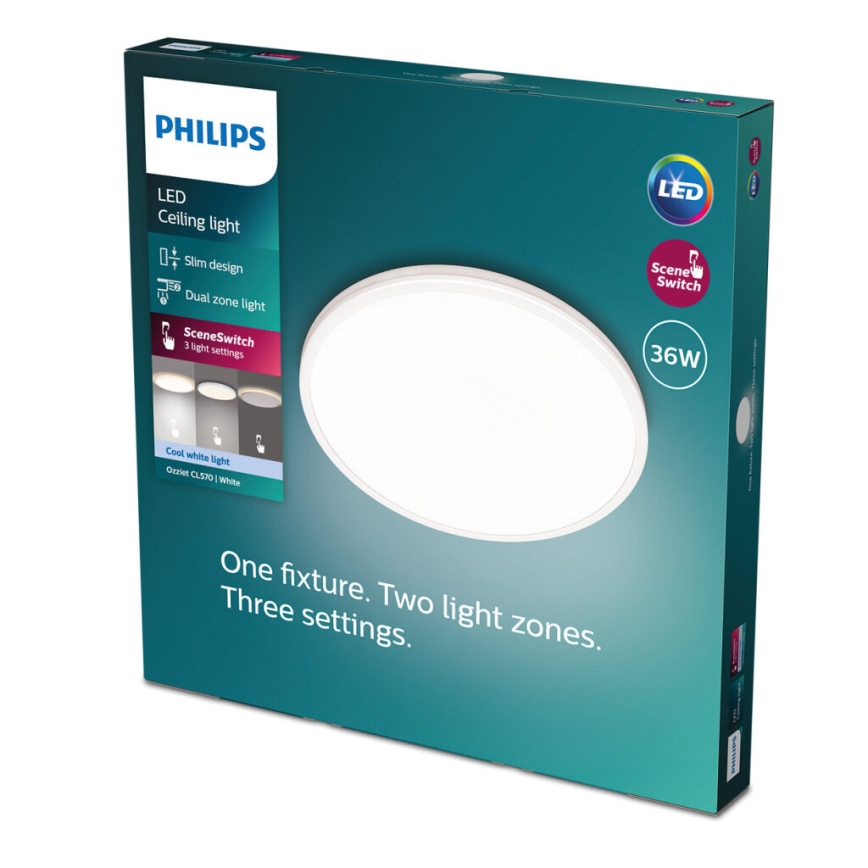 Philips - Iluminação de teto LED com regulação SCENE SWITCH LED/36W/230V diâmetro 50 cm 4000K branco