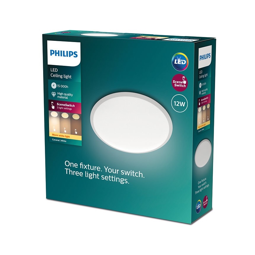 Philips - Iluminação de teto LED com regulação SCENE SWITCH LED/12W/230V