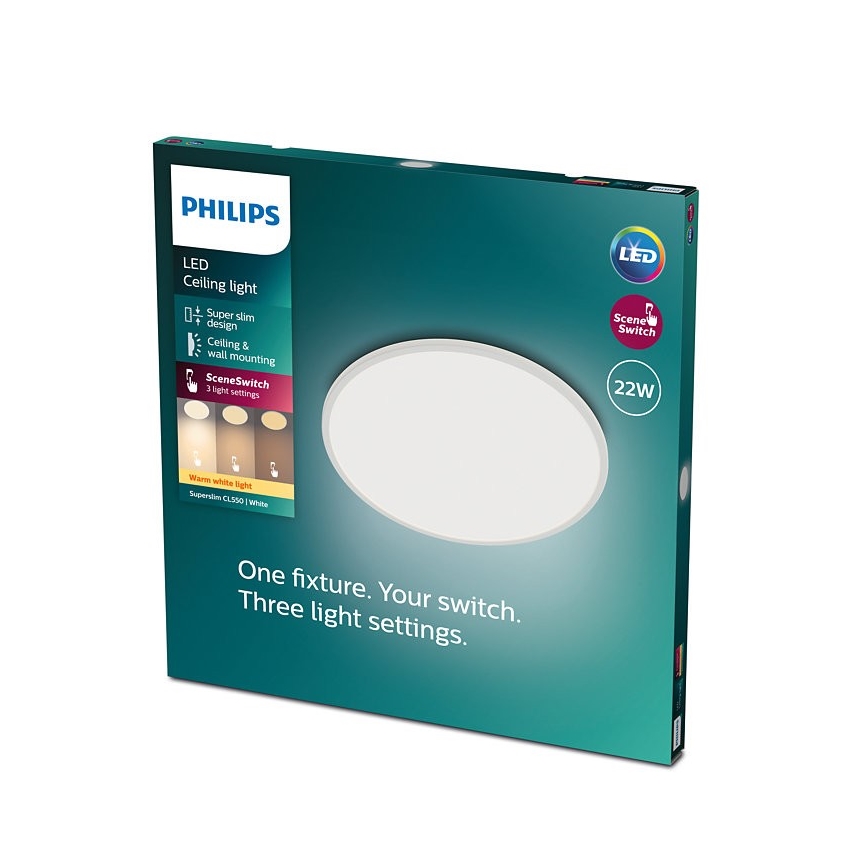 Philips - Iluminação de teto LED com regulação SCENE SWITCH LED/22W/230V