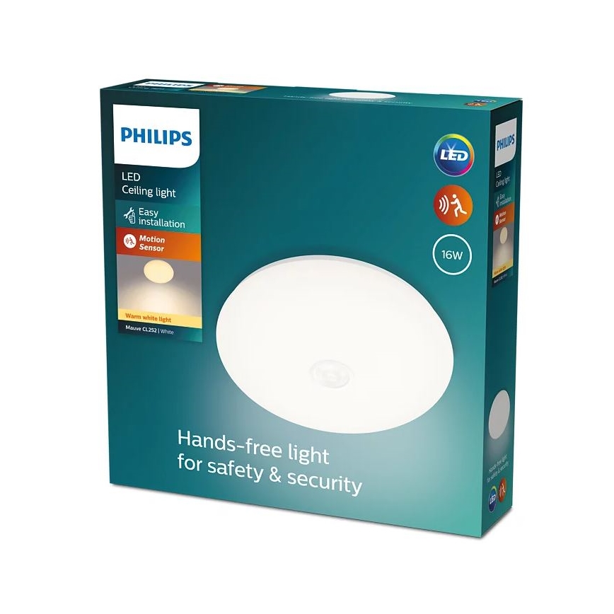 Philips - Iluminação de teto LED com sensor LED/16W/230V 2700K