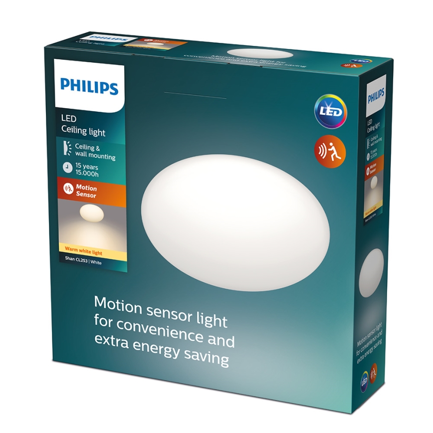 Philips - Iluminação de teto LED com sensor 1xLED/12W/230V 2,700K