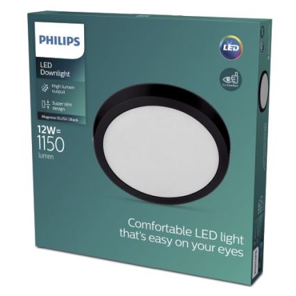 Philips - Iluminação de teto LED LED/12W/230V 2700K preta