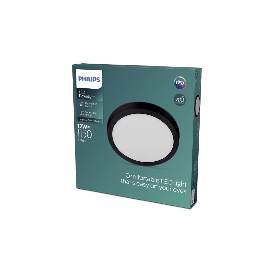 Philips - Iluminação de teto LED LED/12W/230V 2700K preta
