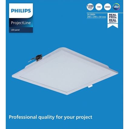 Philips - Iluminação embutida LED PROJECTLINE LED/15W/230V 29,5x29,5 cm