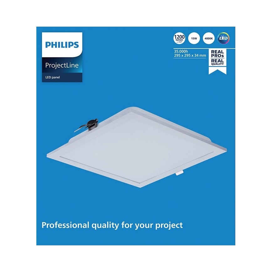 Philips - Iluminação embutida LED PROJECTLINE LED/15W/230V 29,5x29,5 cm