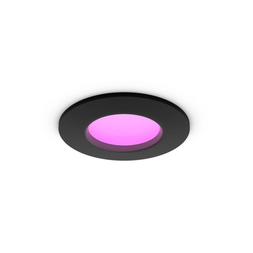 Philips - Foco de encastrar LED RGBW para casa de banho com regulação Hue SLIM LED/8,3W/230V 2000-6500K IP44 preto