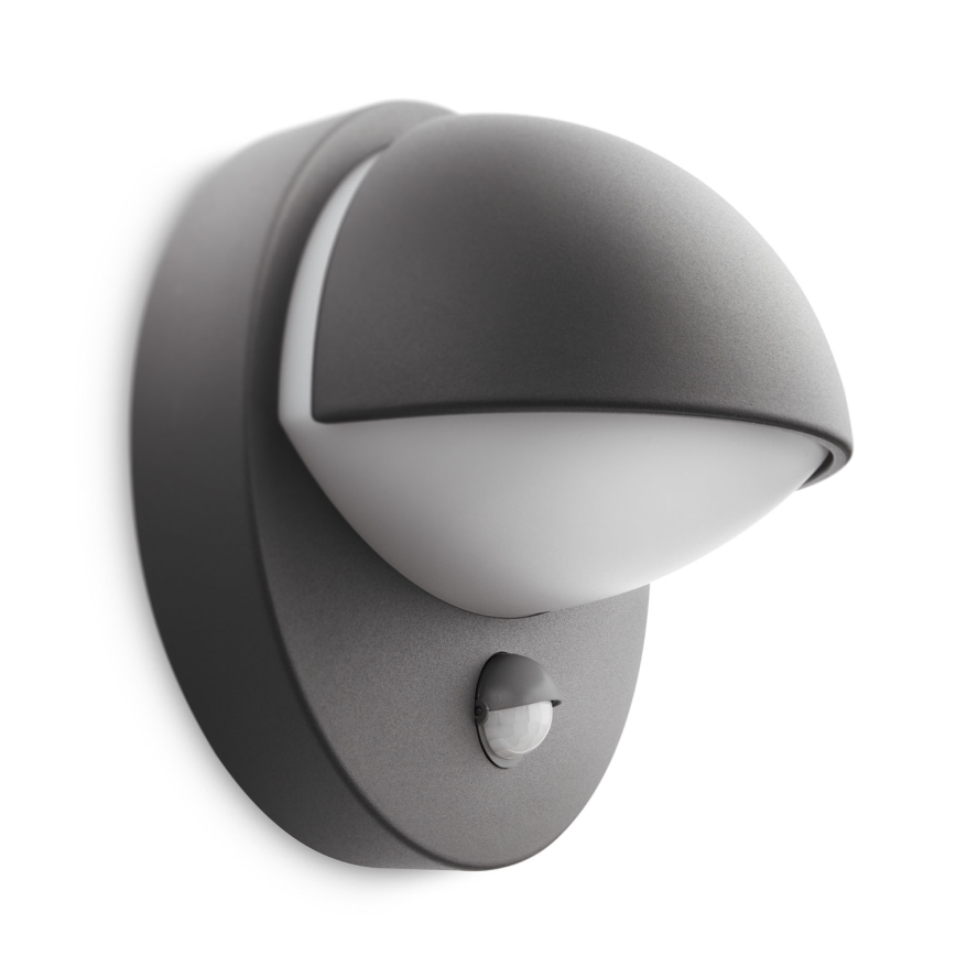 Philips - Luminária de parede exterior com sensor JUNE 1xE27/12W/230V IP44