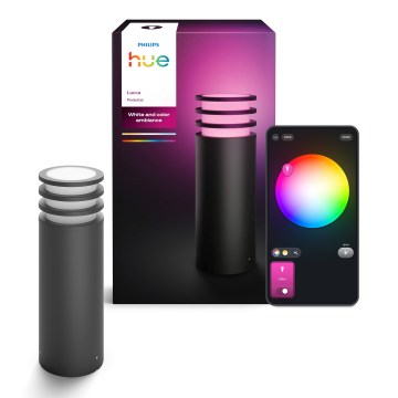 Philips - Lâmpada exterior LED RGB dimerizável Hue LUCCA 1xE27/8,1W/230V 25 cm 1000-20000K IP44