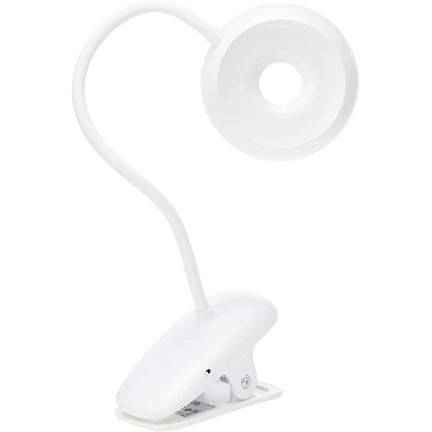 Philips - Lâmpada LED Regulável com Clipe DONUTCLIP LED/3W/5V 1200 mAh CRI 90 branca